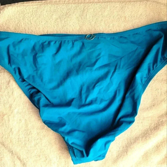 JANTZEN Blue with rear waist logo Swimwear Bikini Bottom NWOT size 12 & 14 - Picture 5 of 6